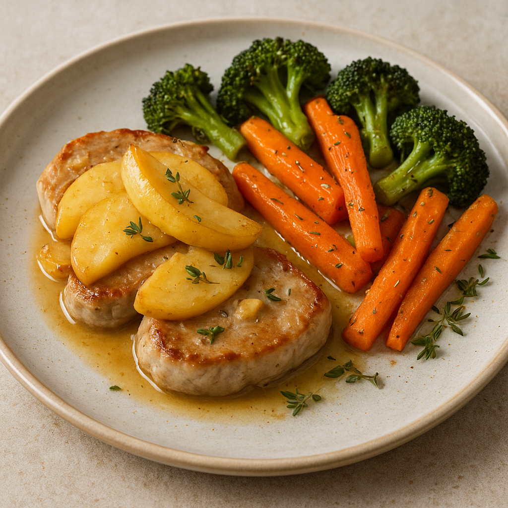 apple pork medallions with veggies