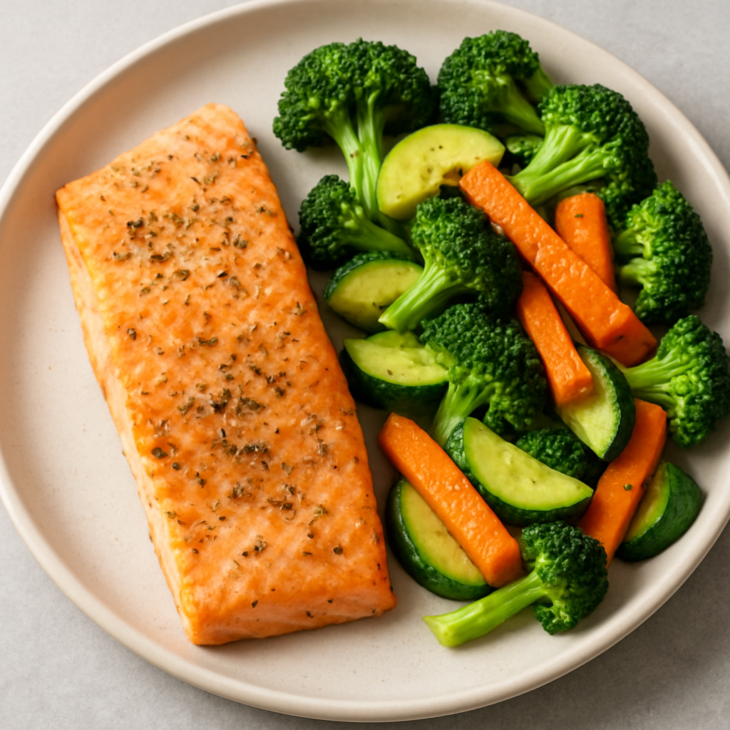 salmon and veggies