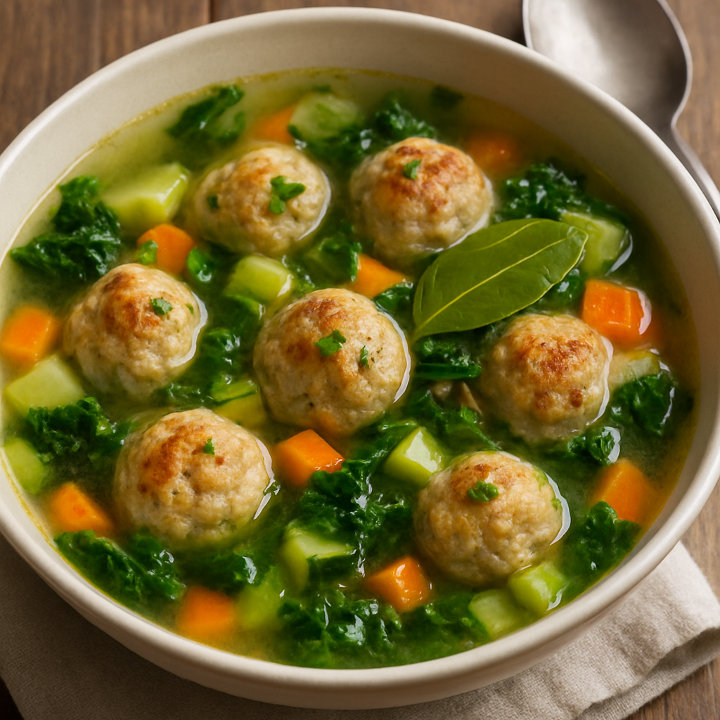 turkey meatball soup with veggies